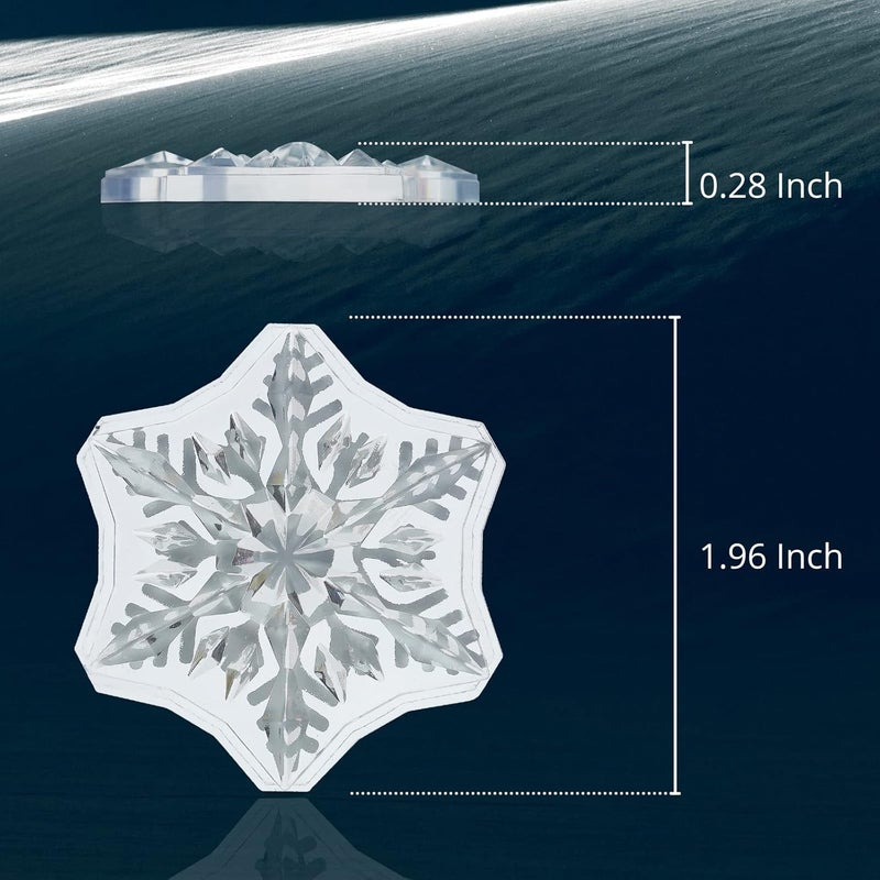 devembr Snowboard Stomp Pad, 3D Clear Snowflake Snowboarding Stomp Pads, PVC Material, 1.96" x 1.96", Transparent Pattern 3 Pack - Image 5